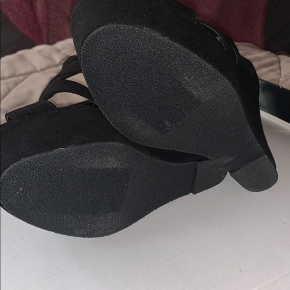 Madden Girl Black Strappy Wedges - Picture 4 of 6